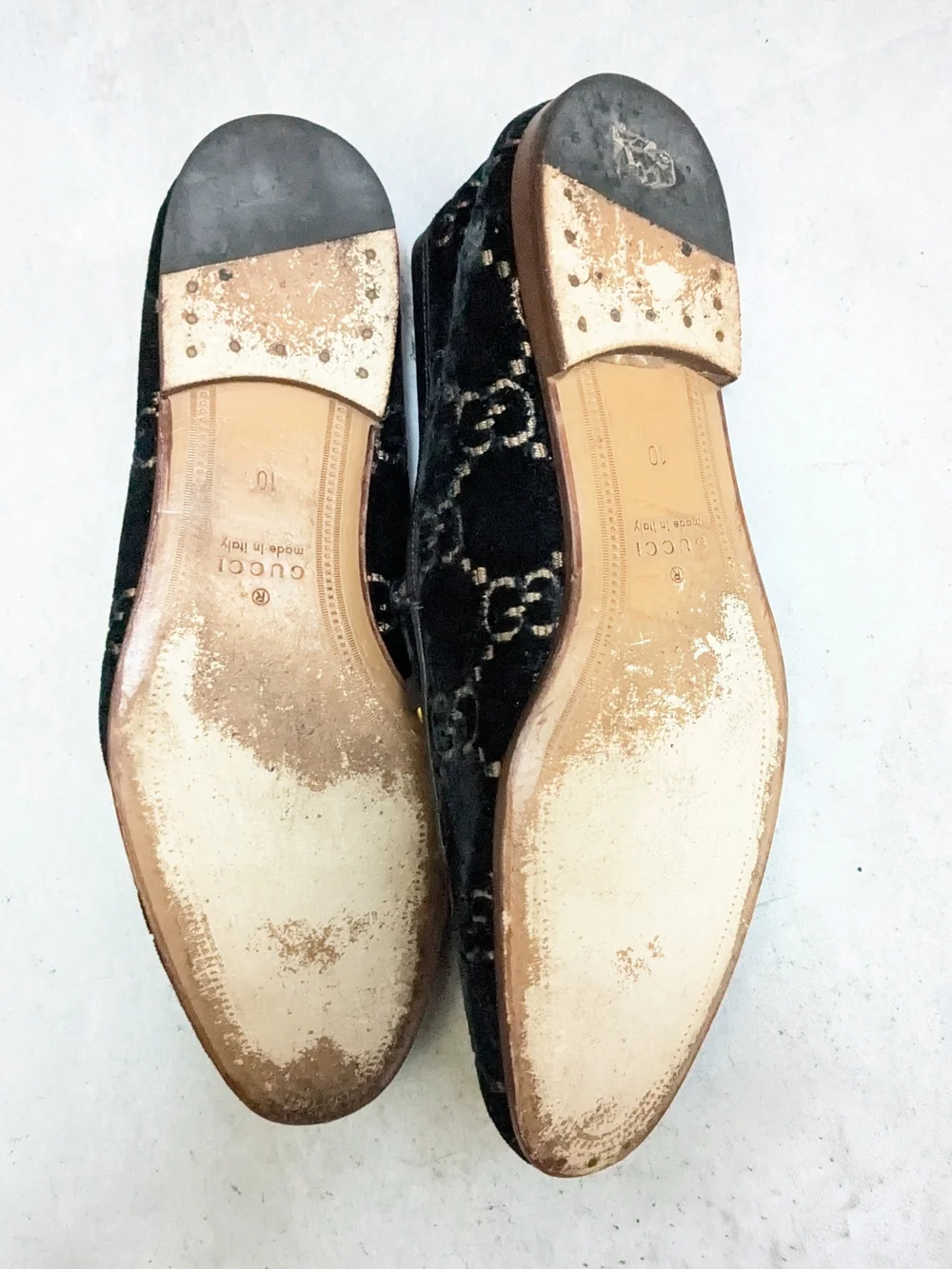 Gucci Men’s Velvet Horsebit Loafers Blue Men US 10.5 Monogram Logo